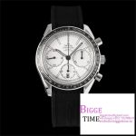 Speedmaster 40mm Racing Master White Dial Black Rubber Strap HRF A7750