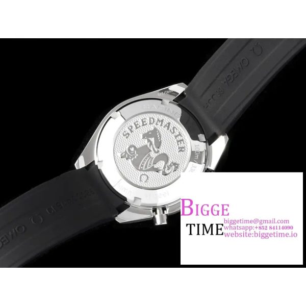 Speedmaster 40mm Racing Master White Dial Black Rubber Strap HRF A7750 - Image 9
