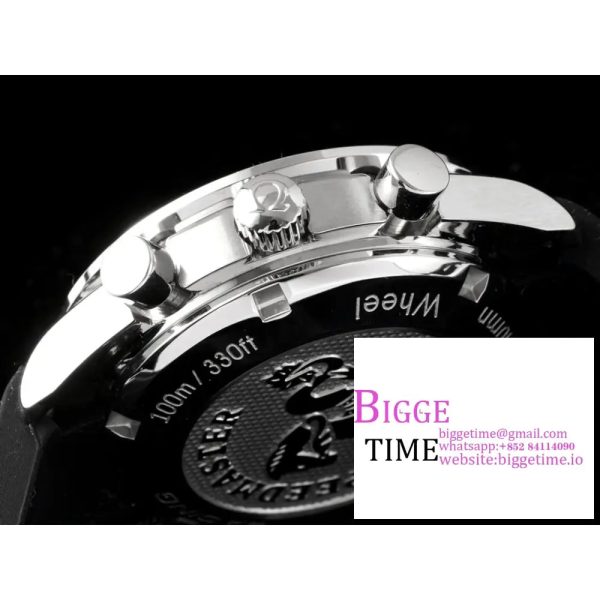 Speedmaster 40mm Racing Master White Dial Black Rubber Strap HRF A7750 - Image 5