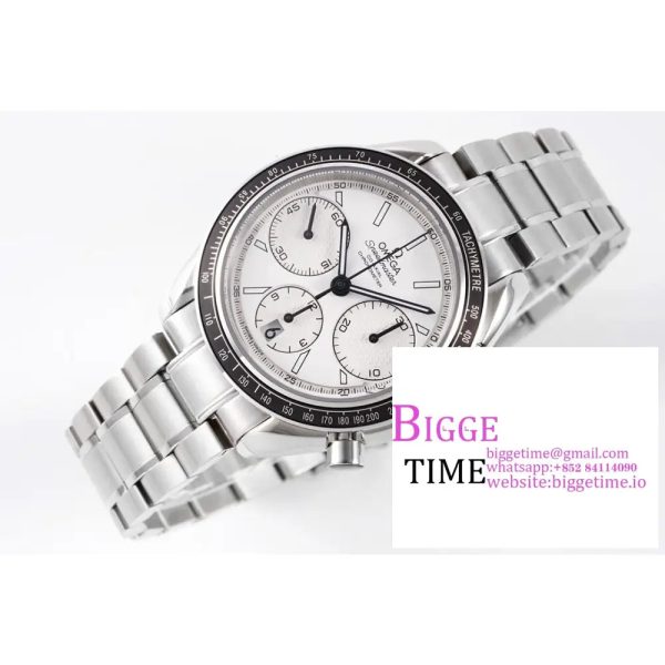 Speedmaster 40mm Racing Master White Dial SS Bracelet HRF A7750 - Image 2