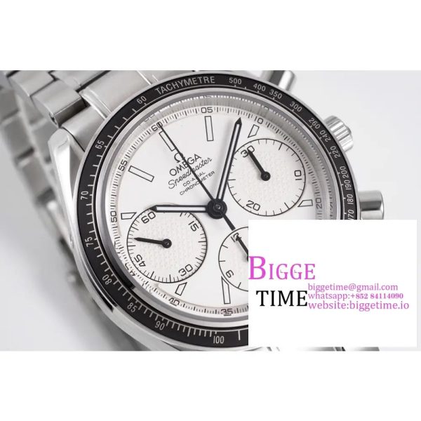 Speedmaster 40mm Racing Master White Dial SS Bracelet HRF A7750 - Image 4