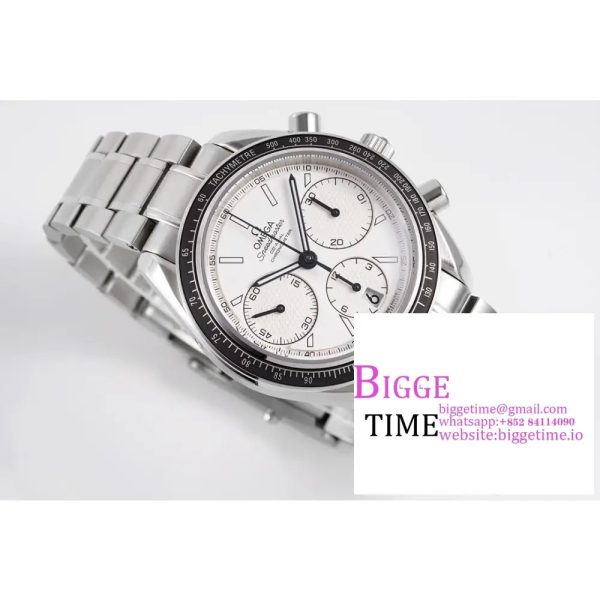 Speedmaster 40mm Racing Master White Dial SS Bracelet HRF A7750 - Image 5