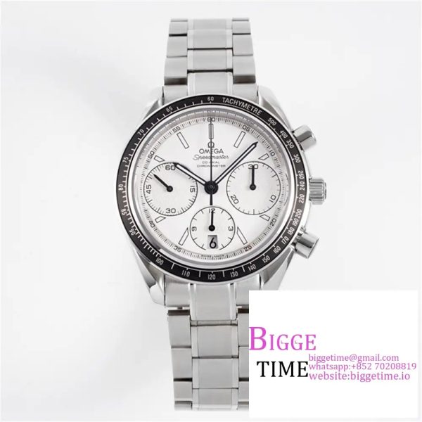 Speedmaster 40mm Racing Master White Dial SS Bracelet HRF A7750