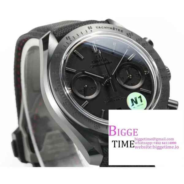 Speedmaster 44mm   Dark Side of The Moon Real Ceramic Black Dial BlackNylon Strap N1F A7750 - Image 4