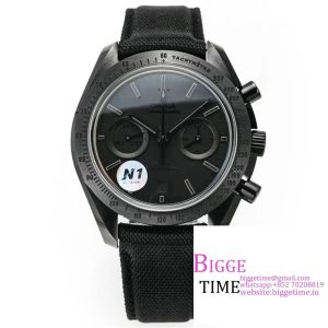 Speedmaster 44mm   Dark Side of The Moon Real Ceramic Black Dial BlackNylon Strap N1F A7750