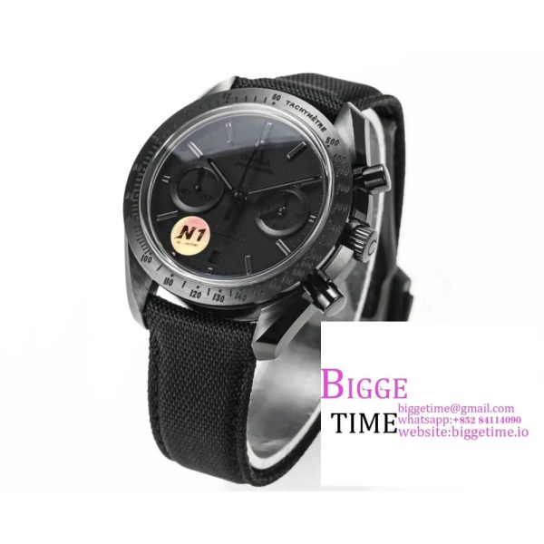Speedmaster 44mm   Dark Side of The Moon Real Ceramic Black Dial BlackNylon Strap N1F A7750 - Image 2