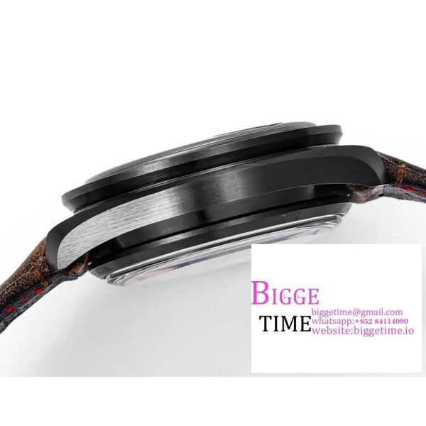 Speedmaster 44mm  Dark Side of The Moon  Real Ceramic Black Dial Brown Leather Strap N1F A7750 - Image 6