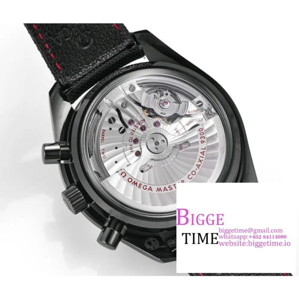 Speedmaster 44mm Dark Side of The Moon& Real Ceramic Black Dial Black Leather Strap N1F A7750 - Image 8