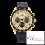 Speedmaster Moonwatch in Moonshine Gold YG V6SF Best Edition YG Dial on Black Rubber Strap Manual Chrono