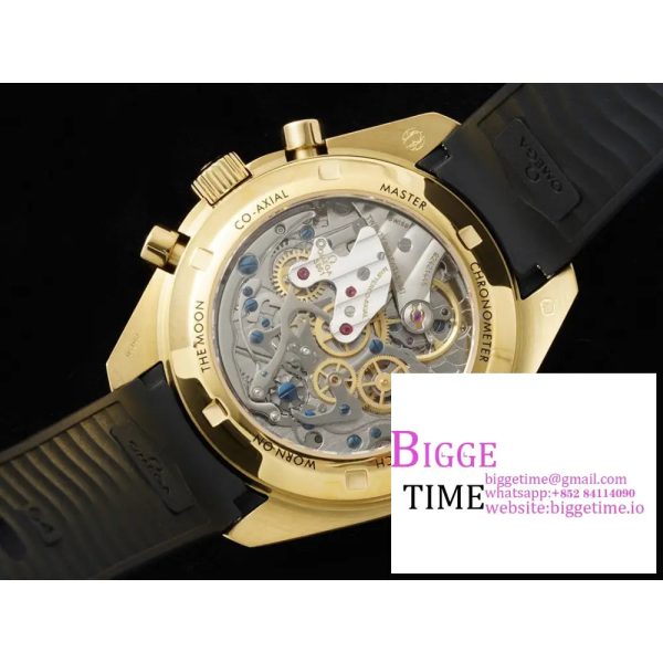 Speedmaster Moonwatch in Moonshine Gold YG V6SF Best Edition YG Dial on Black Rubber Strap Manual Chrono - Image 8