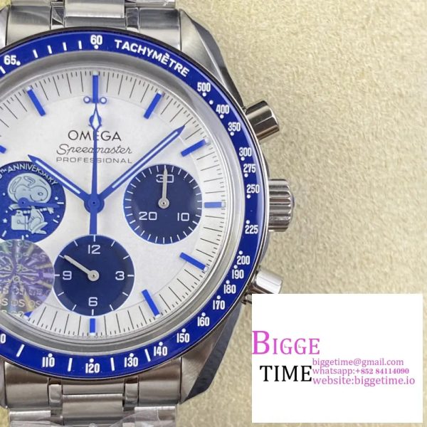 Speedmaster Professional “Silver Snoopy Award” 50th Anniversary OSF 1:1 Best Edition on SS Bracelet A3861 - Image 2