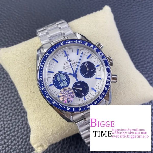 Speedmaster Professional “Silver Snoopy Award” 50th Anniversary OSF 1:1 Best Edition on SS Bracelet A3861 - Image 6