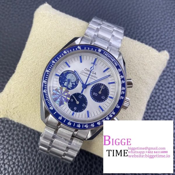 Speedmaster Professional “Silver Snoopy Award” 50th Anniversary OSF 1:1 Best Edition on SS Bracelet A3861 - Image 3