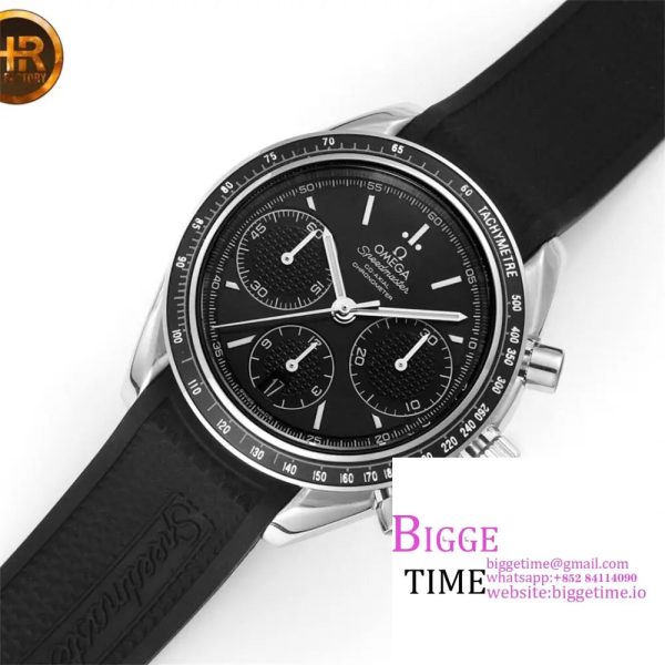 Speedmaster Racing Master SS HRF Maker Black Dial on Black Rubber Strap A7750 - Image 2