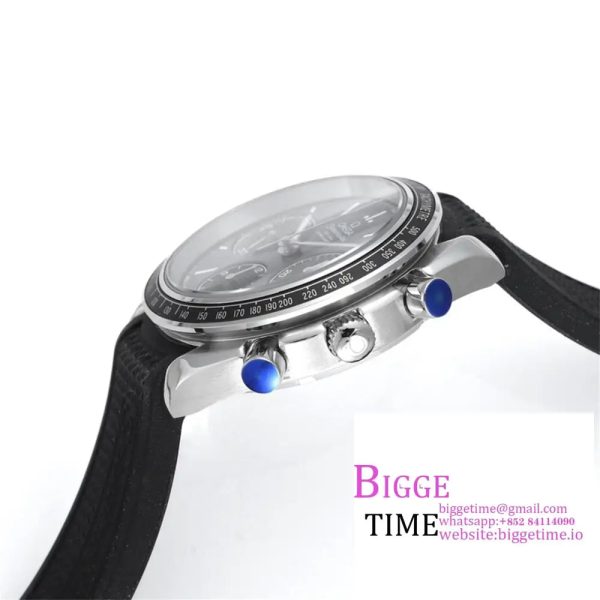 Speedmaster Racing Master SS HRF Maker Black Dial on Black Rubber Strap A7750 - Image 8