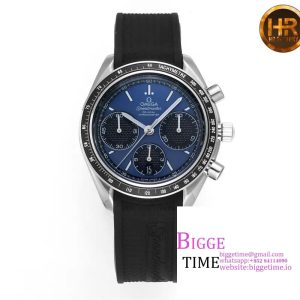 Speedmaster Racing Master SS HRF Maker Blue/Black Dial on Black Rubber Strap A7750