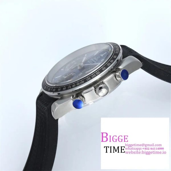 Speedmaster Racing Master SS HRF Maker Blue/Black Dial on Black Rubber Strap A7750 - Image 7