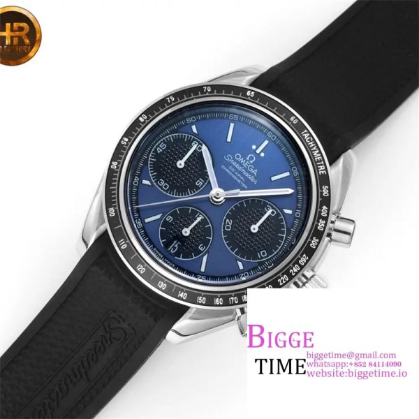 Speedmaster Racing Master SS HRF Maker Blue/Black Dial on Black Rubber Strap A7750 - Image 5