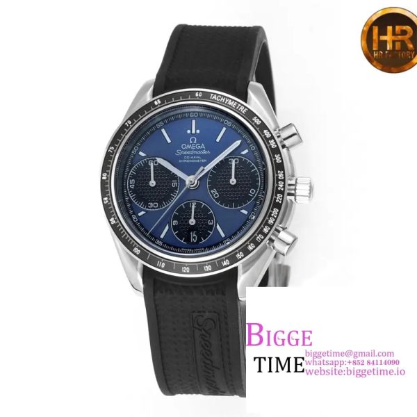Speedmaster Racing Master SS HRF Maker Blue/Black Dial on Black Rubber Strap A7750 - Image 6