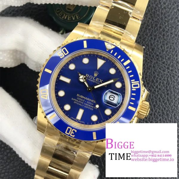 Submariner 116618 LB Blue Ceramic YG Plated 904L Steel VSF 1:1 Best Edition VS3135 - Image 2