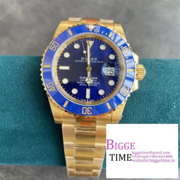 Submariner 116618 LB Blue Ceramic YG Plated 904L Steel VSF 1:1 Best Edition VS3135 - Image 4