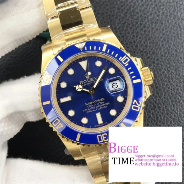 Submariner 116618 LB Blue Ceramic YG Plated 904L Steel VSF 1:1 Best Edition VS3135 - Image 3
