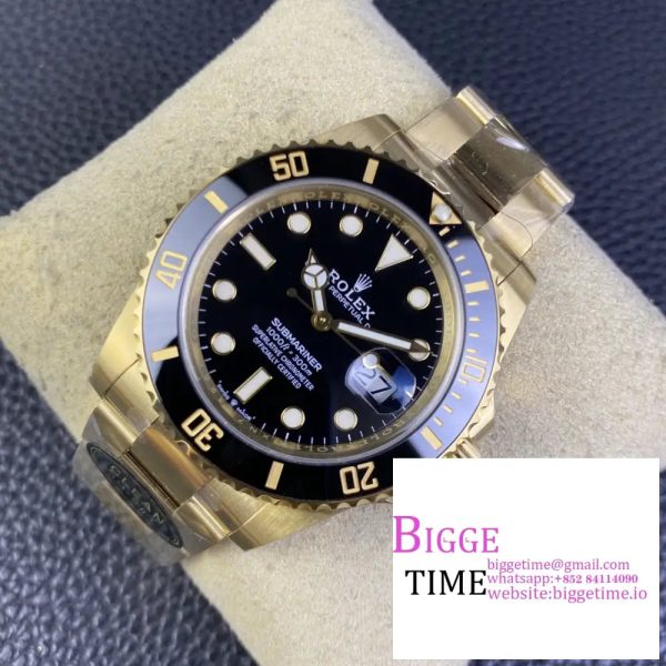 Submariner 116618 LN Black Ceramic YG Plated 904L Steel Clean Factory 1:1 Best Edition VS3135 - Image 2