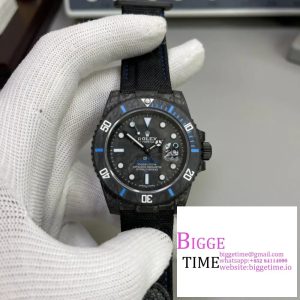 Submariner 40mm DIW VSF 1:1 Best Edition Forged Carbon Blue Element on Nylon Strap VS3135