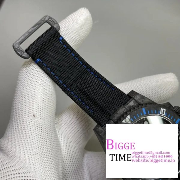 Submariner 40mm DIW VSF 1:1 Best Edition Forged Carbon Blue Element on Nylon Strap VS3135 - Image 6