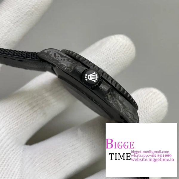 Submariner 40mm DIW VSF 1:1 Best Edition Forged Carbon Blue Element on Nylon Strap VS3135 - Image 9