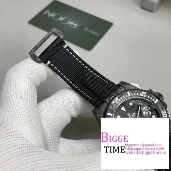 Submariner 40mm DIW VSF 1:1 Best Edition Forged Carbon White Element on Nylon Strap VS3135 - Image 5