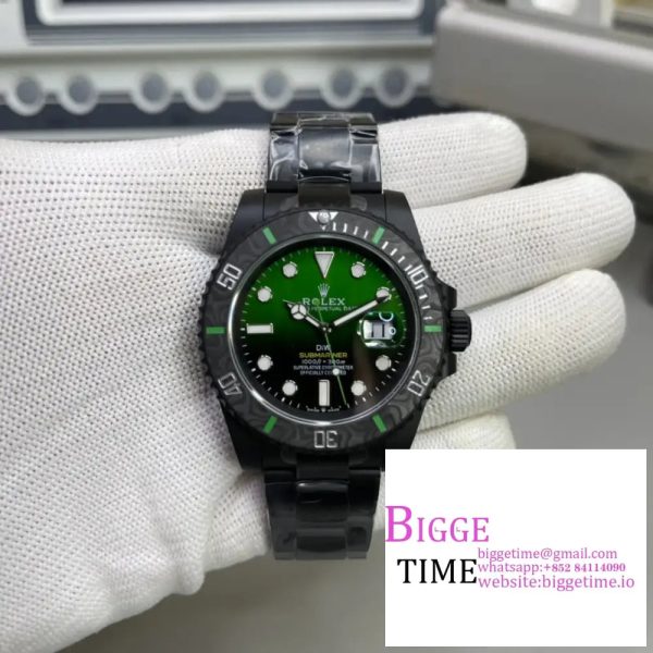 Submariner DIW DLC VSF 1:1 Best Edition Green Graduated Dial on SS Bracelet VS3135