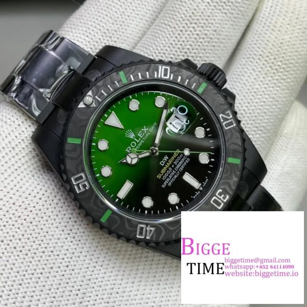 Submariner DIW DLC VSF 1:1 Best Edition Green Graduated Dial on SS Bracelet VS3135 - Image 2