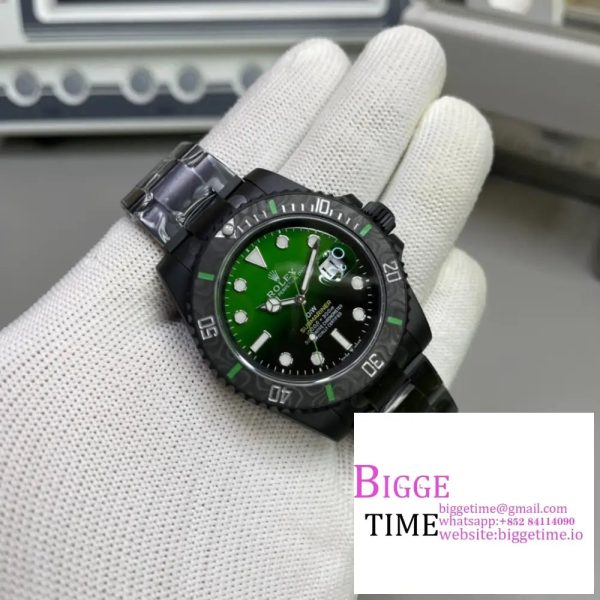 Submariner DIW DLC VSF 1:1 Best Edition Green Graduated Dial on SS Bracelet VS3135 - Image 4