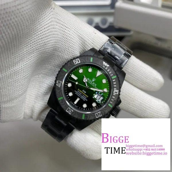 Submariner DIW DLC VSF 1:1 Best Edition Green Graduated Dial on SS Bracelet VS3135 - Image 3