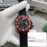 Submariner DIW Red Carbon VSF 1:1 Best Edition Black Dial on Black Nylon Strap VS3135