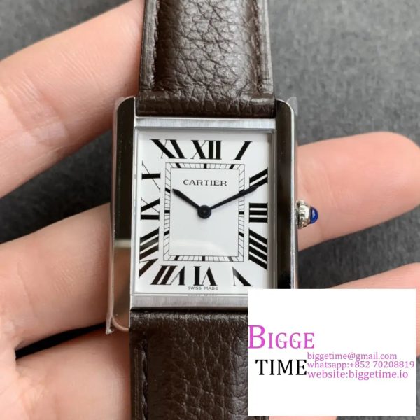 Tank 24mm White Dial Brown Leather Strap K11F Swiss Quartz