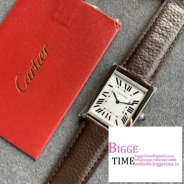 Tank 24mm White Dial Brown Leather Strap K11F Swiss Quartz - Image 4