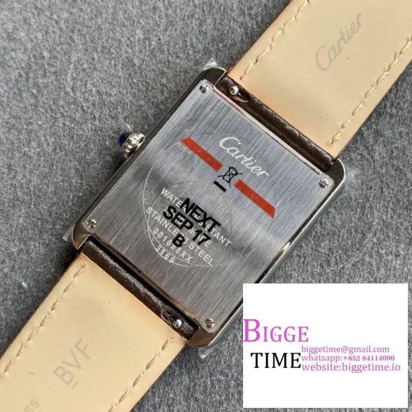 Tank 24mm White Dial Brown Leather Strap K11F Swiss Quartz - Image 9