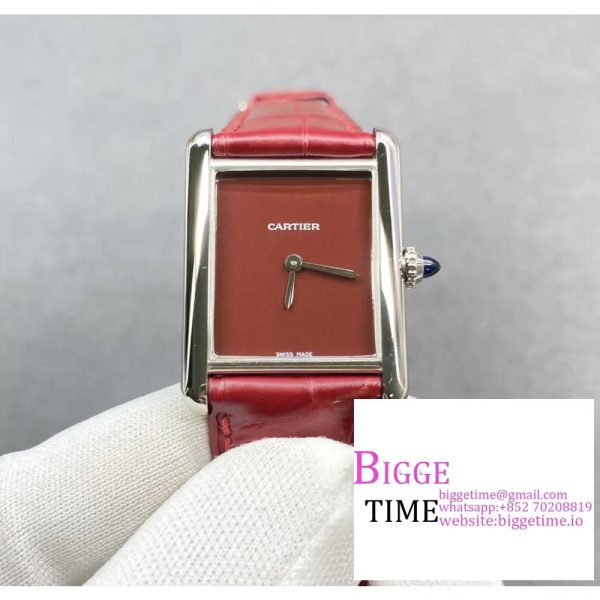 Tank Must 25mm Red Dial Red Leather Strap F1F Swiss Quartz