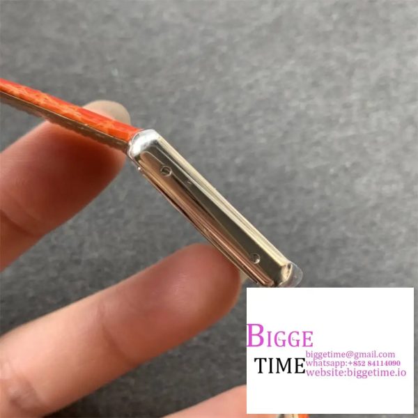 Tank Must Medium 25.5mm Champagne Dial Orange Leather Strap K11F Swiss Quartz - Image 6