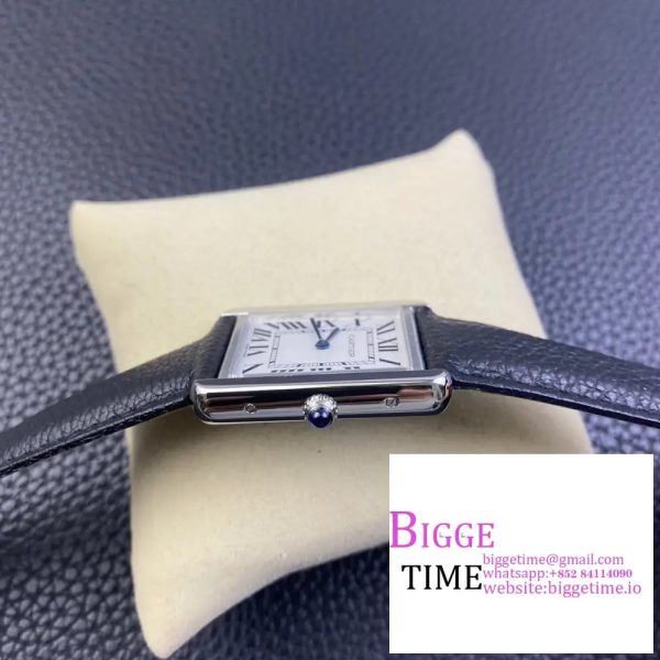 Tank Must SS 25.5mm AF 1:1 Best Edition White Dial on Black Leather Strap Jap Quartz - Image 6