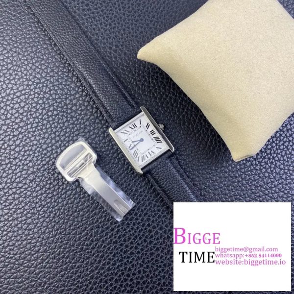 Tank Must SS 25.5mm AF 1:1 Best Edition White Dial on Black Leather Strap Jap Quartz - Image 7