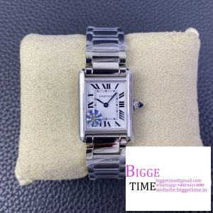 Tank Must SS 25.5mm AF 1:1 Best Edition White Dial on SS Bracelet Jap Quartz