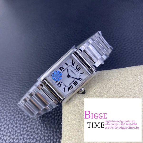 Tank Must SS 25.5mm AF 1:1 Best Edition White Dial on SS Bracelet Jap Quartz - Image 5