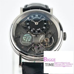 Tradition 40mm Grey Dial Black Leather Strap LTF Manual