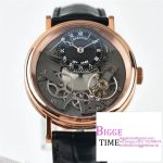 Tradition 40mm RG Grey Dial Black Leather Strap LTF Manual
