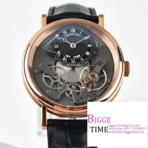 Tradition 40mm RG Grey Dial Black Leather Strap LTF Manual