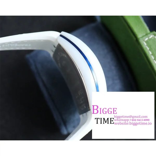 Vanguard V45 44mm Ceramic Bezel White Dial White Leather Strap ABF A2824 - Image 7