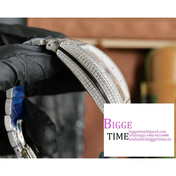 Vanguard V45 44mm Diamond Bezel All Diamond Dial Rainbow Marker Diamond Bracelet ABF A2824 - Image 9